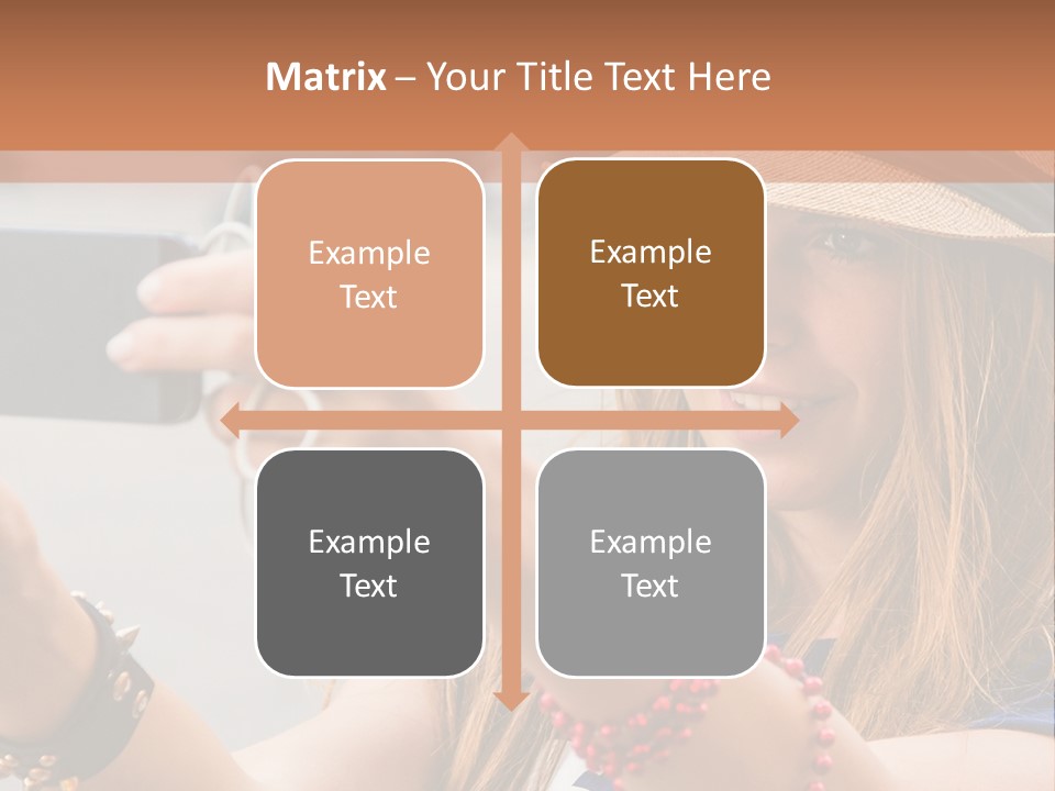 A Woman Taking A Picture With Her Cell Phone PowerPoint Template