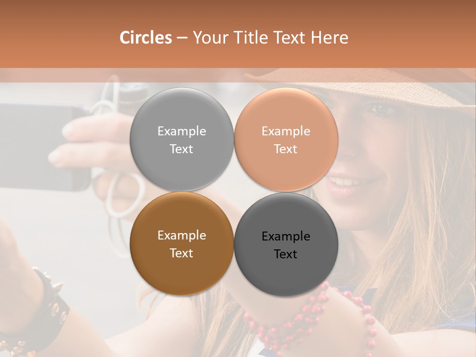 A Woman Taking A Picture With Her Cell Phone PowerPoint Template