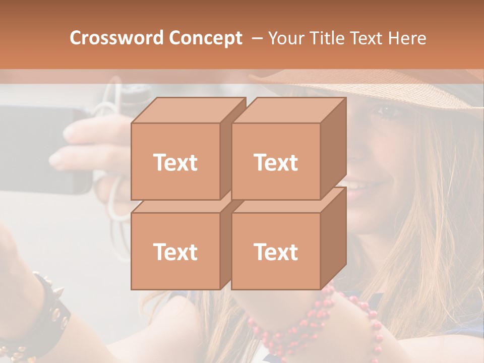 A Woman Taking A Picture With Her Cell Phone PowerPoint Template