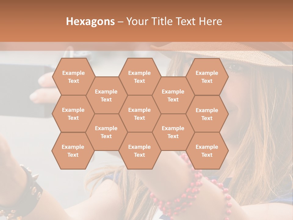 A Woman Taking A Picture With Her Cell Phone PowerPoint Template