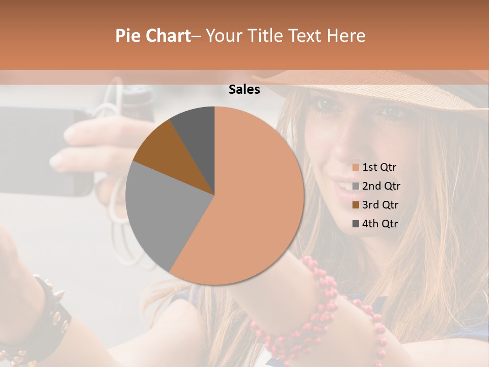 A Woman Taking A Picture With Her Cell Phone PowerPoint Template