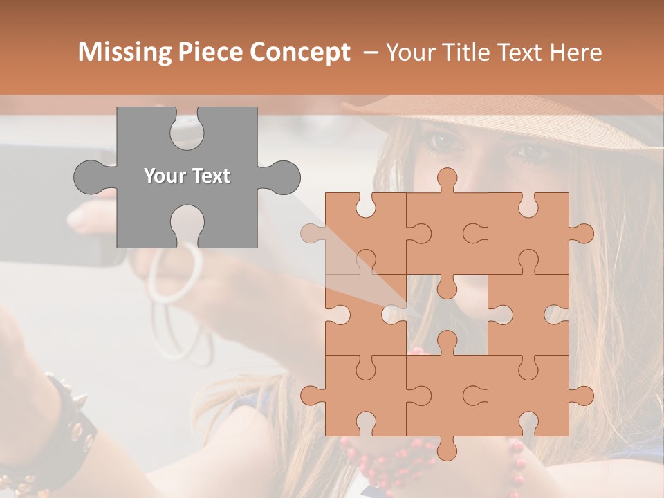 A Woman Taking A Picture With Her Cell Phone PowerPoint Template