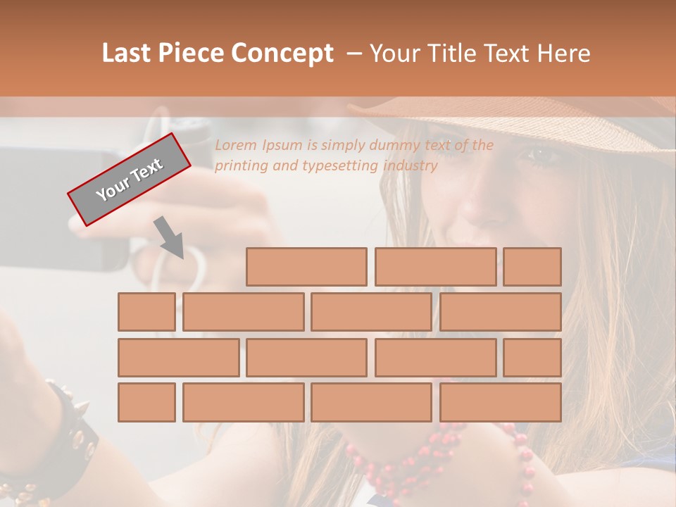 A Woman Taking A Picture With Her Cell Phone PowerPoint Template