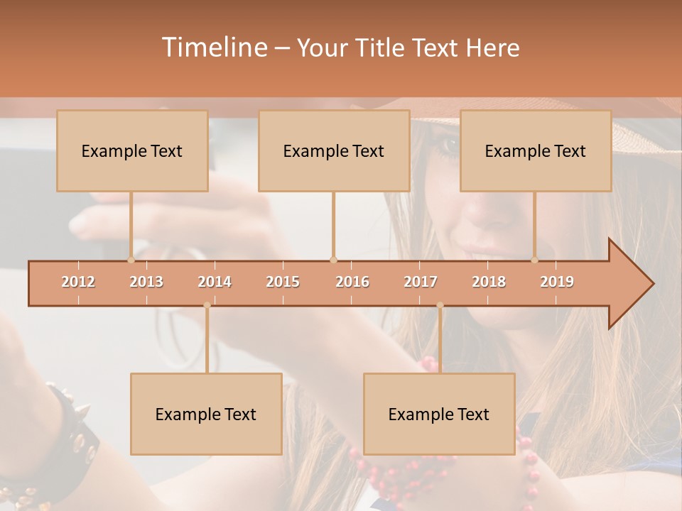 A Woman Taking A Picture With Her Cell Phone PowerPoint Template