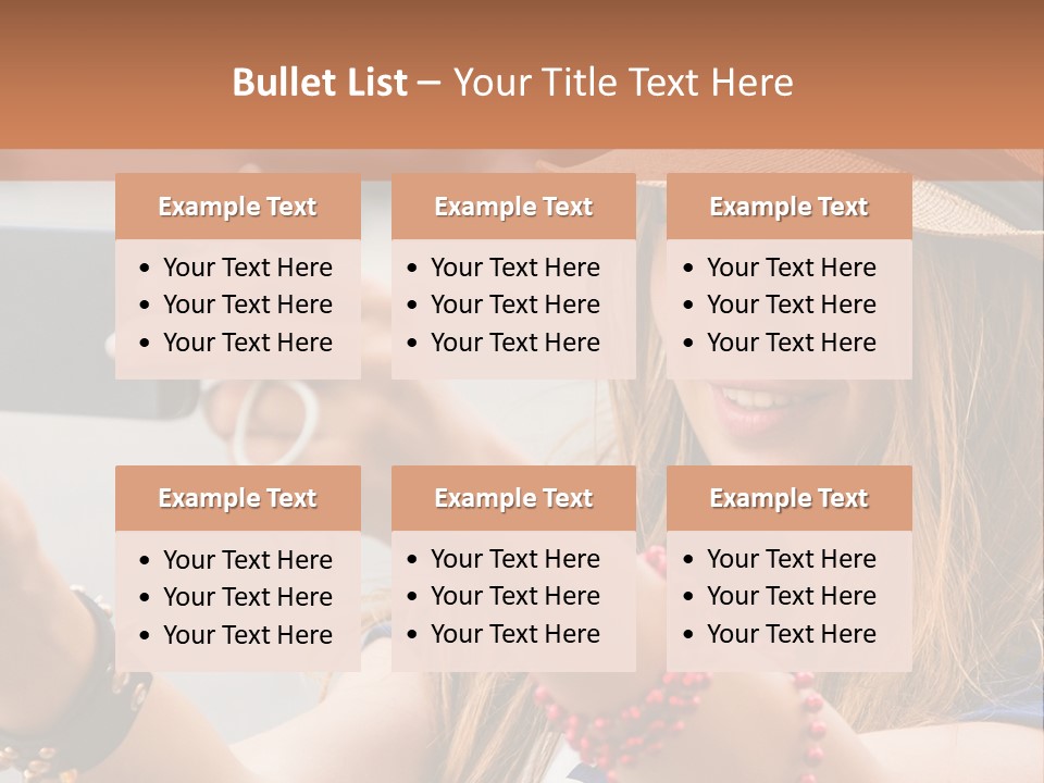 A Woman Taking A Picture With Her Cell Phone PowerPoint Template