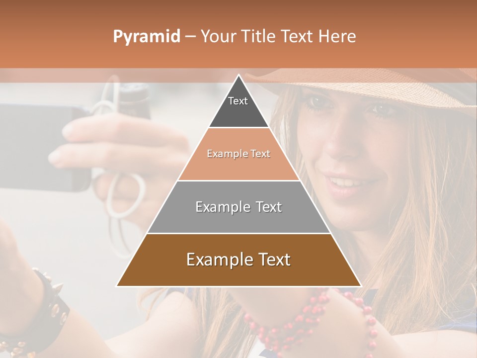 A Woman Taking A Picture With Her Cell Phone PowerPoint Template