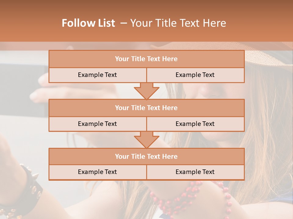 A Woman Taking A Picture With Her Cell Phone PowerPoint Template