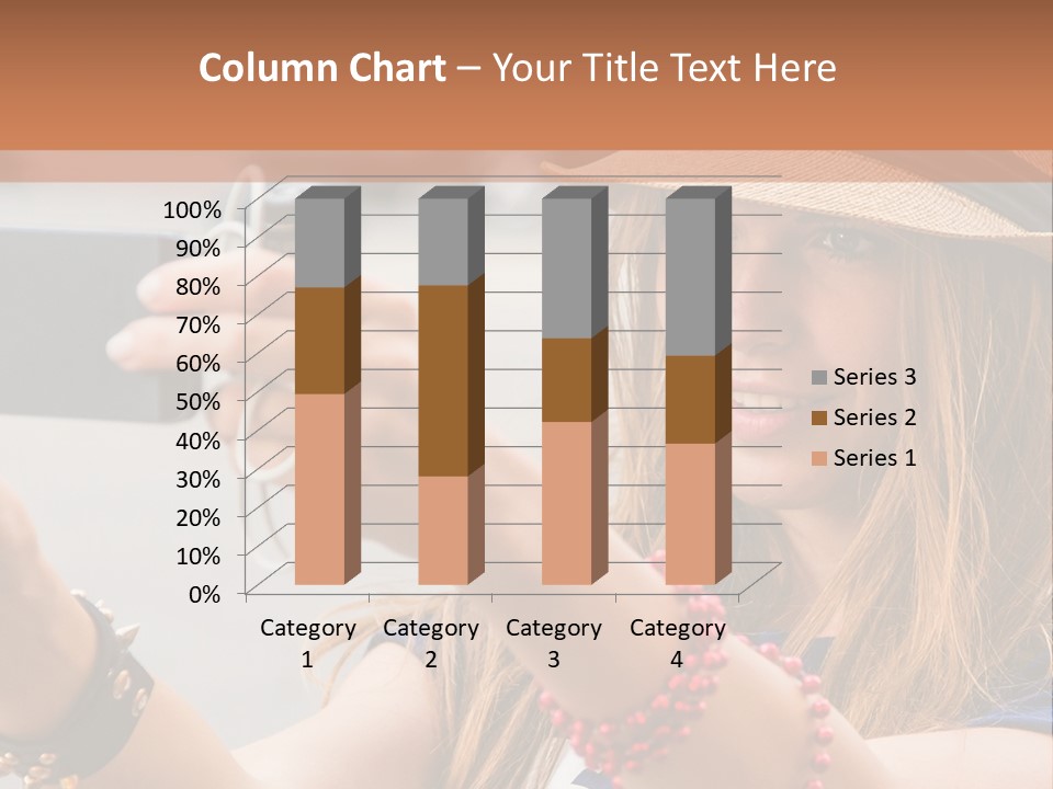 A Woman Taking A Picture With Her Cell Phone PowerPoint Template