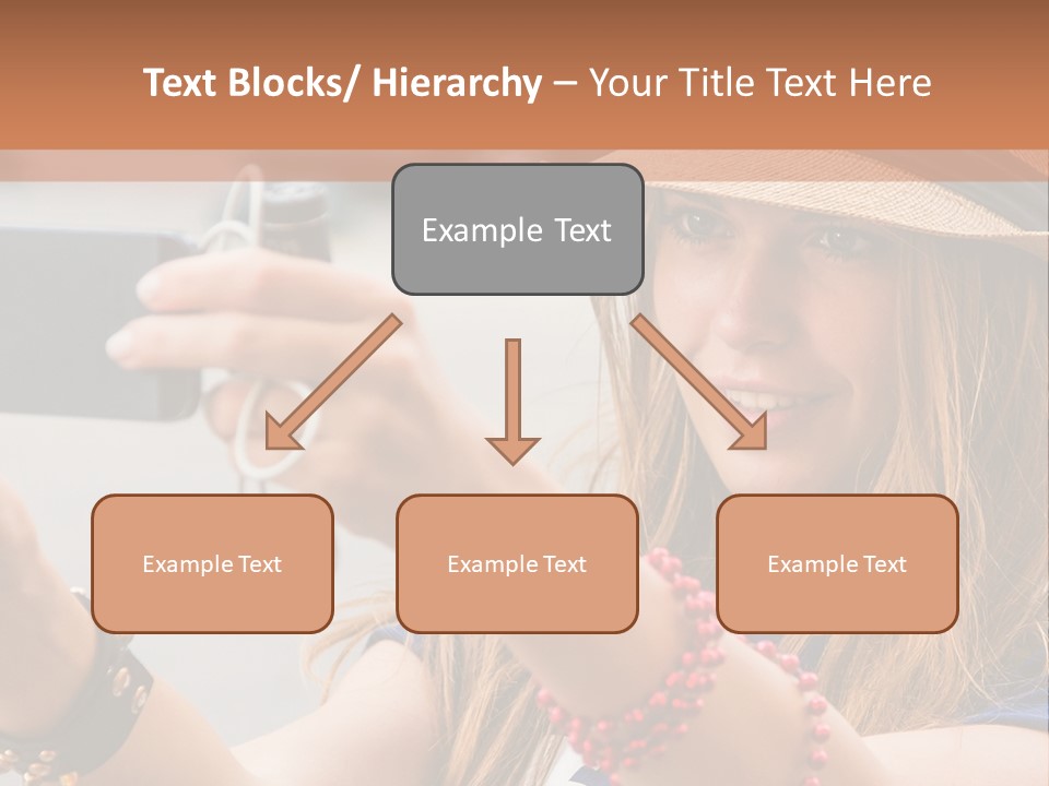 A Woman Taking A Picture With Her Cell Phone PowerPoint Template