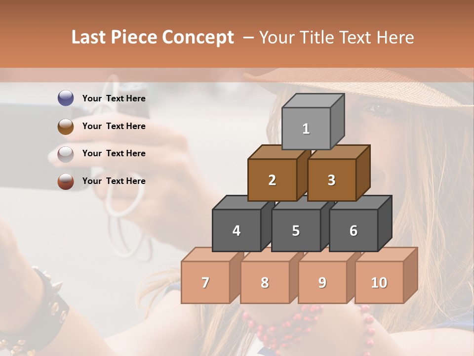 A Woman Taking A Picture With Her Cell Phone PowerPoint Template