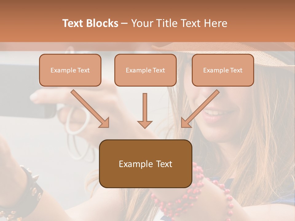A Woman Taking A Picture With Her Cell Phone PowerPoint Template