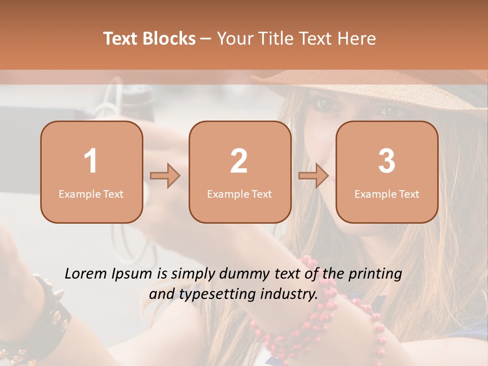 A Woman Taking A Picture With Her Cell Phone PowerPoint Template