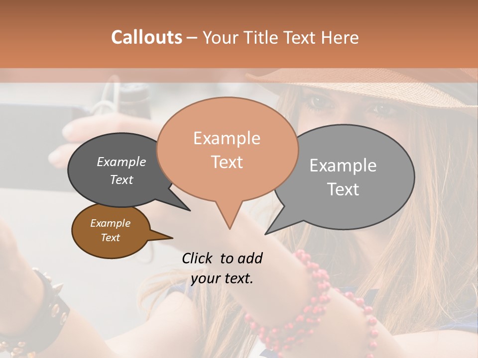 A Woman Taking A Picture With Her Cell Phone PowerPoint Template