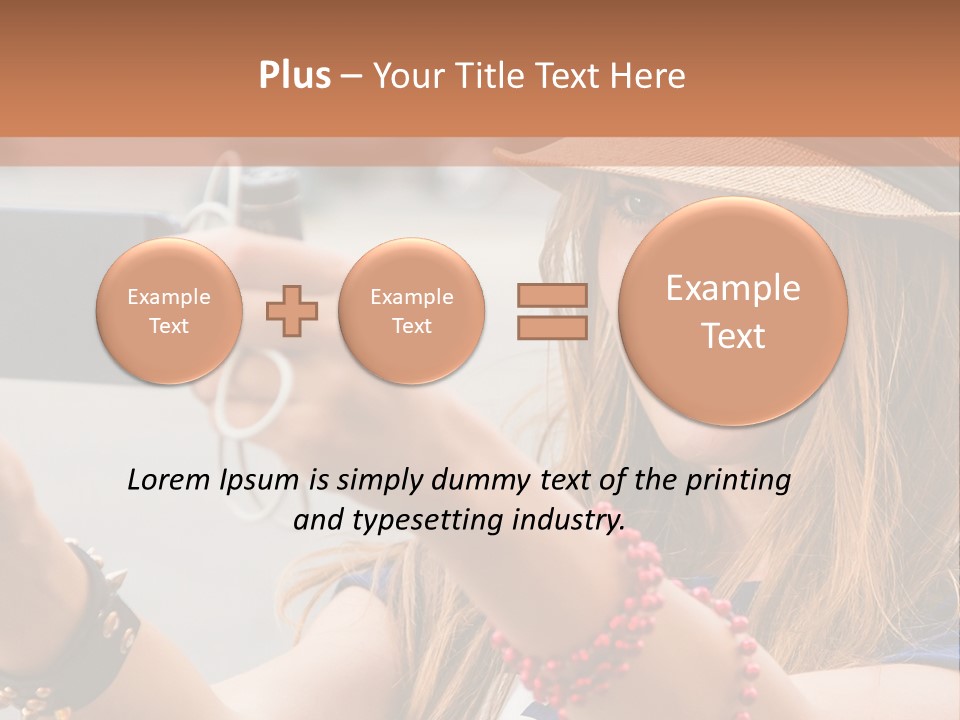 A Woman Taking A Picture With Her Cell Phone PowerPoint Template