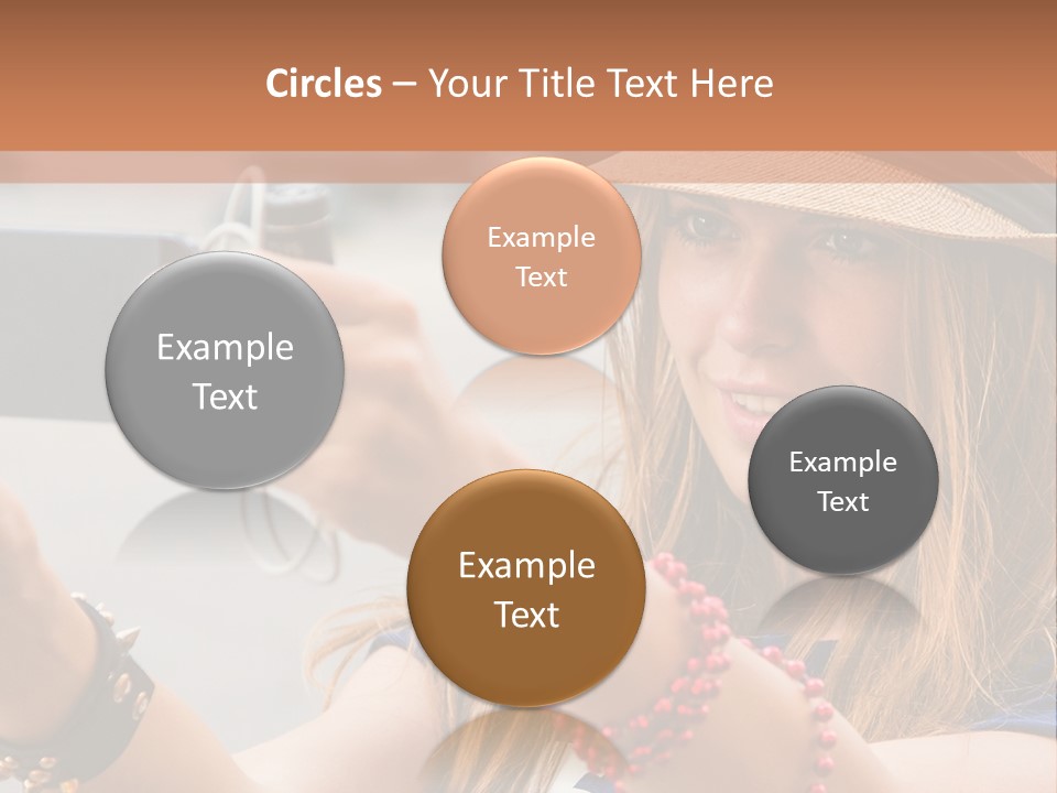 A Woman Taking A Picture With Her Cell Phone PowerPoint Template