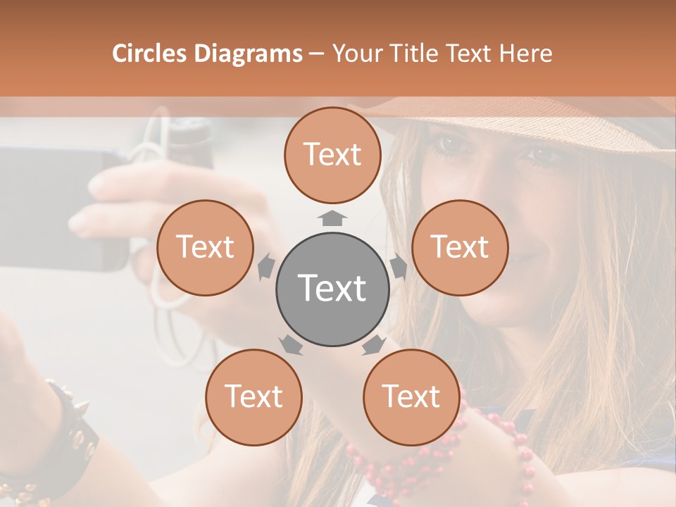 A Woman Taking A Picture With Her Cell Phone PowerPoint Template