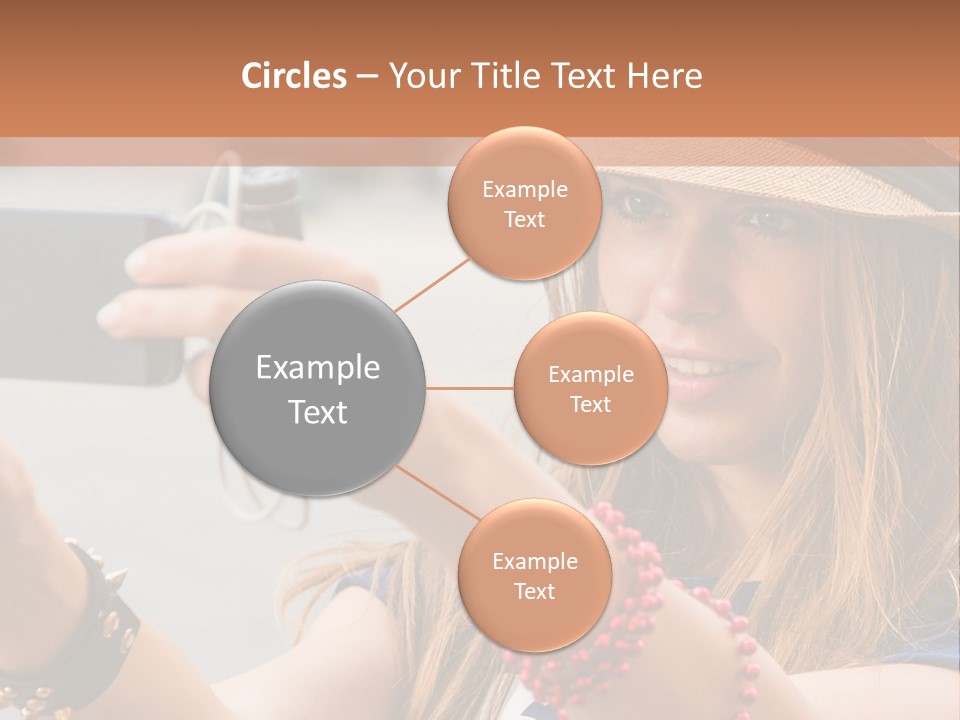 A Woman Taking A Picture With Her Cell Phone PowerPoint Template