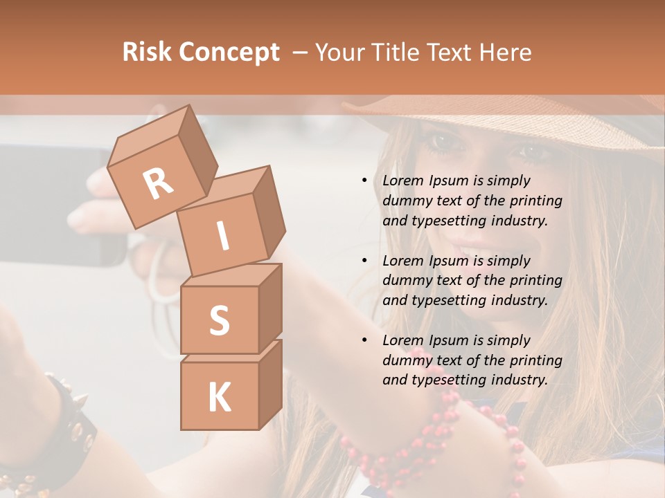 A Woman Taking A Picture With Her Cell Phone PowerPoint Template