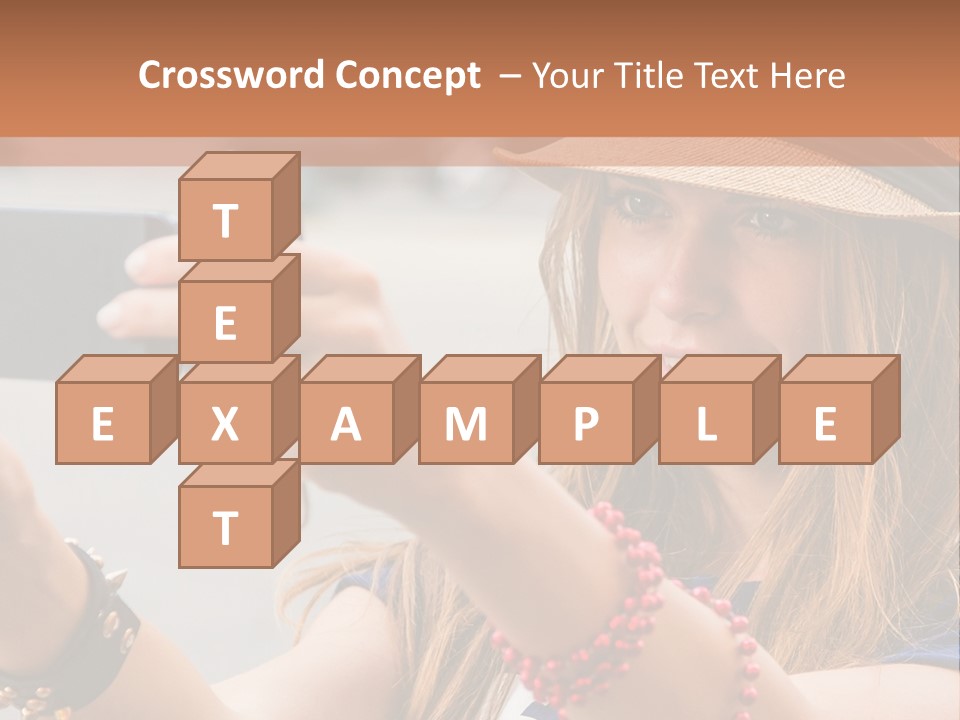 A Woman Taking A Picture With Her Cell Phone PowerPoint Template