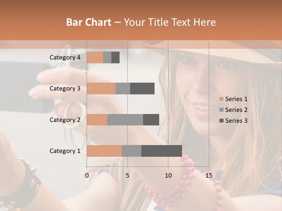 A Woman Taking A Picture With Her Cell Phone PowerPoint Template