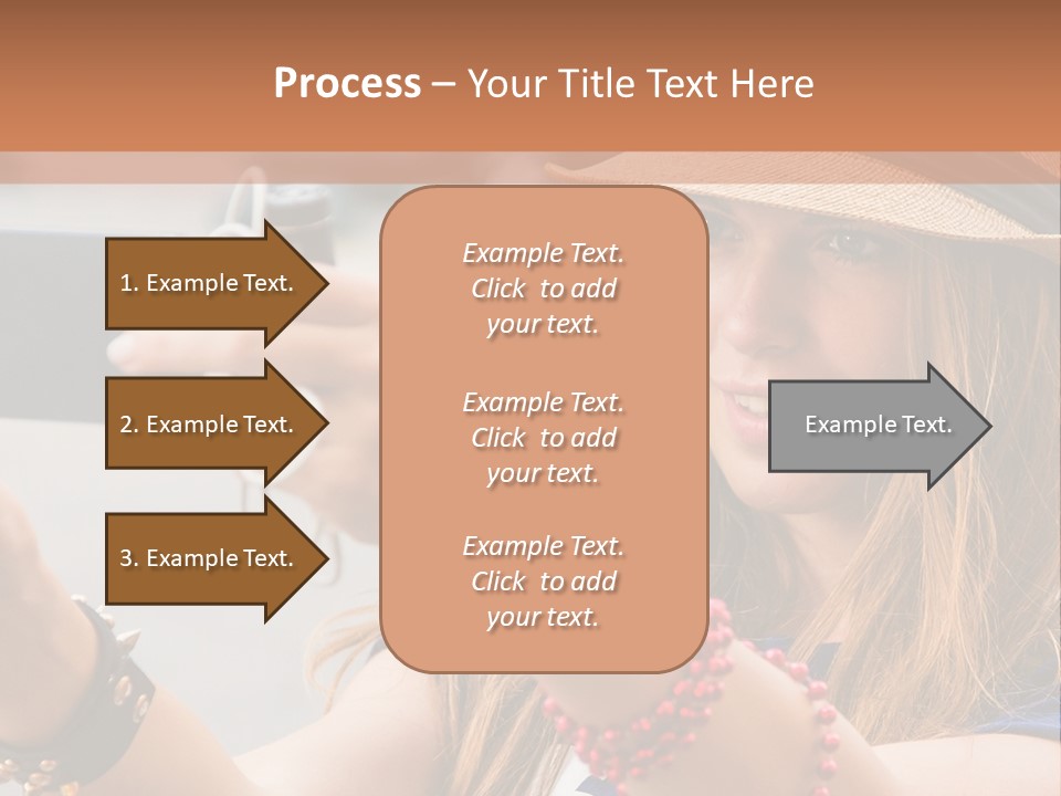 A Woman Taking A Picture With Her Cell Phone PowerPoint Template