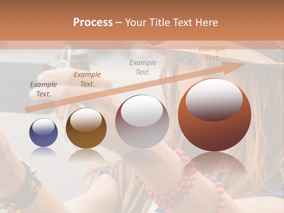 A Woman Taking A Picture With Her Cell Phone PowerPoint Template