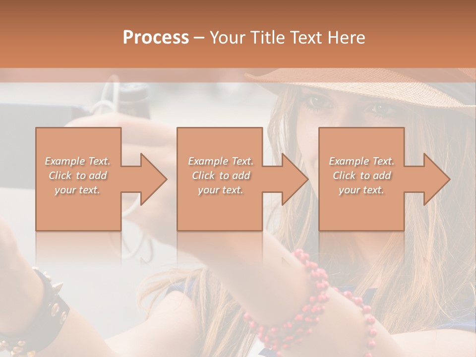 A Woman Taking A Picture With Her Cell Phone PowerPoint Template