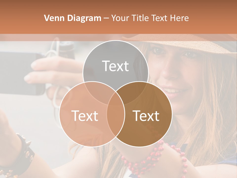 A Woman Taking A Picture With Her Cell Phone PowerPoint Template
