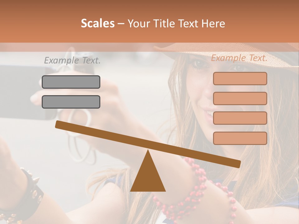 A Woman Taking A Picture With Her Cell Phone PowerPoint Template