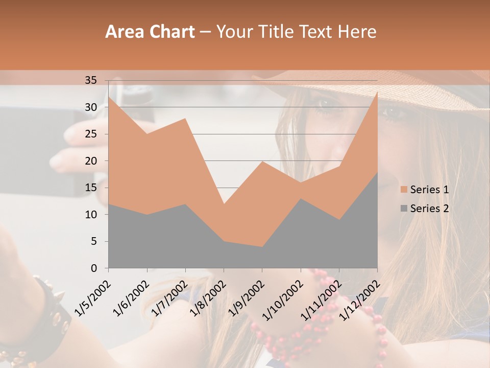 A Woman Taking A Picture With Her Cell Phone PowerPoint Template