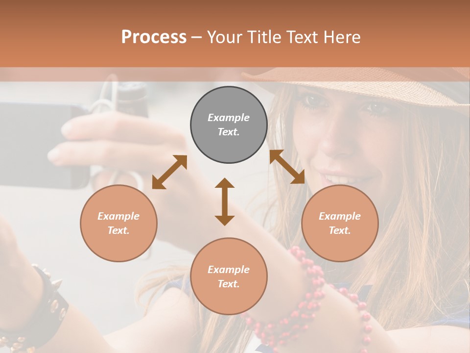 A Woman Taking A Picture With Her Cell Phone PowerPoint Template