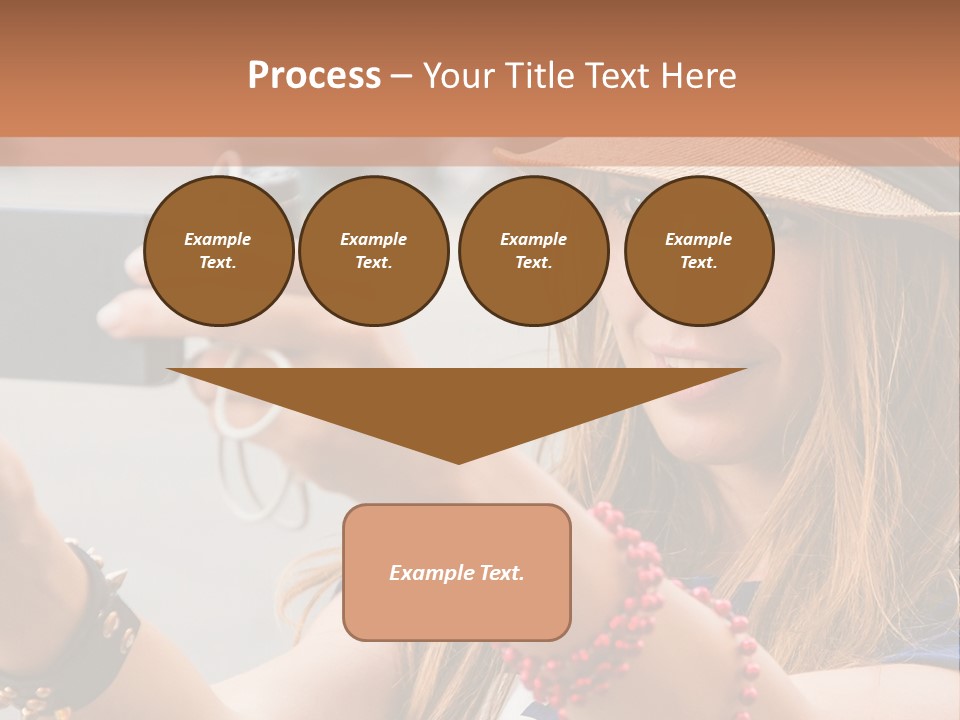 A Woman Taking A Picture With Her Cell Phone PowerPoint Template