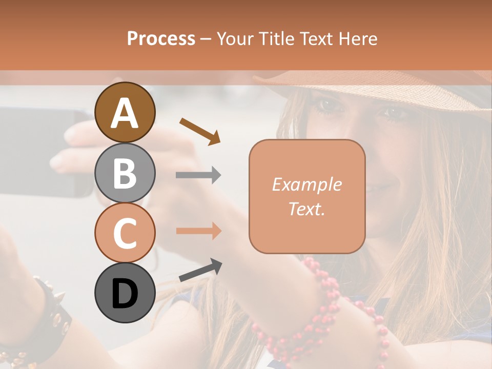 A Woman Taking A Picture With Her Cell Phone PowerPoint Template