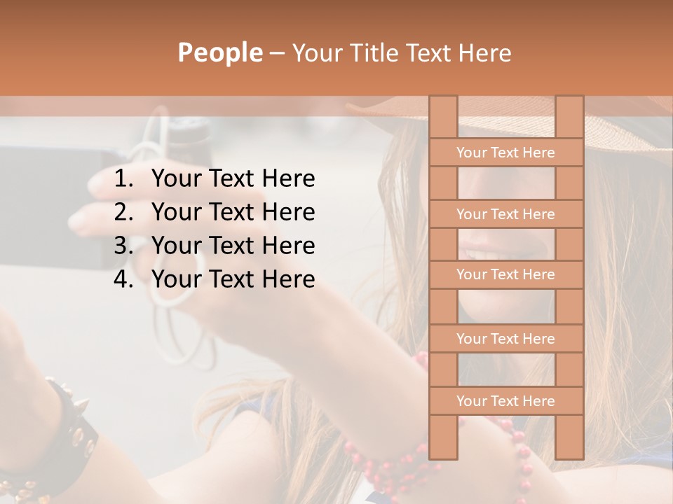 A Woman Taking A Picture With Her Cell Phone PowerPoint Template