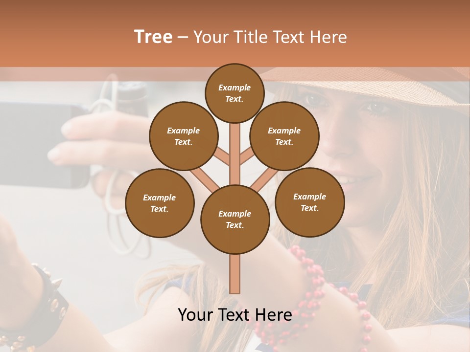 A Woman Taking A Picture With Her Cell Phone PowerPoint Template