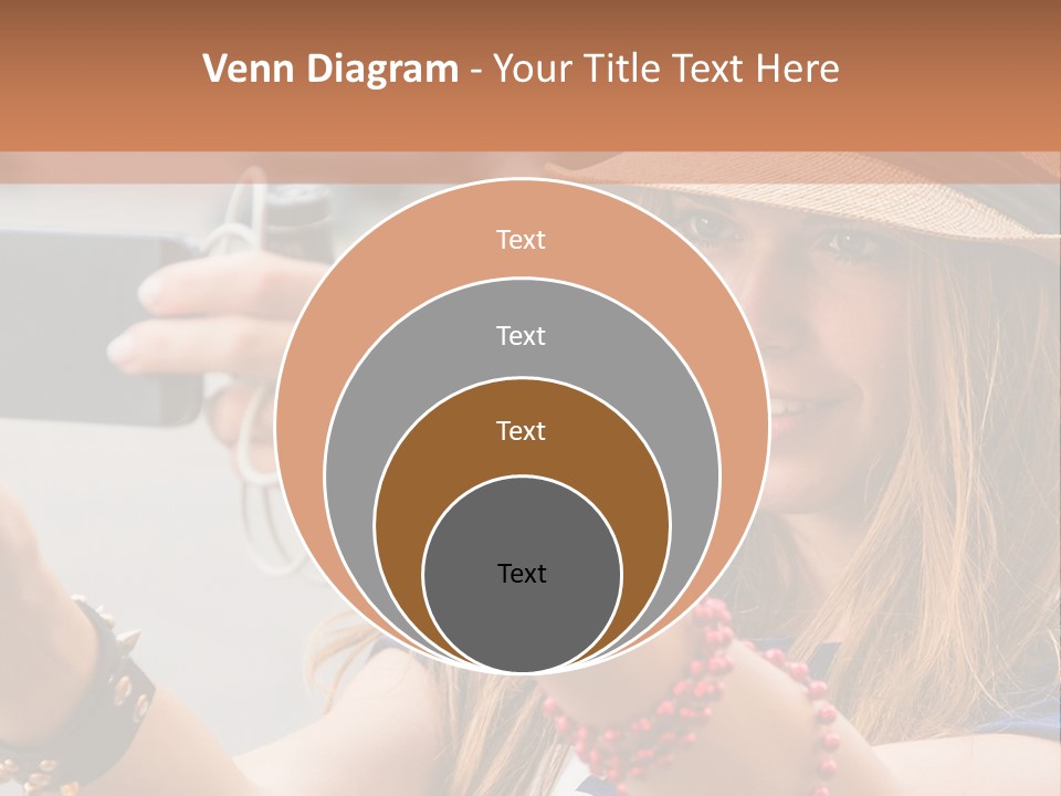 A Woman Taking A Picture With Her Cell Phone PowerPoint Template