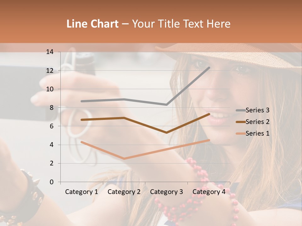 A Woman Taking A Picture With Her Cell Phone PowerPoint Template