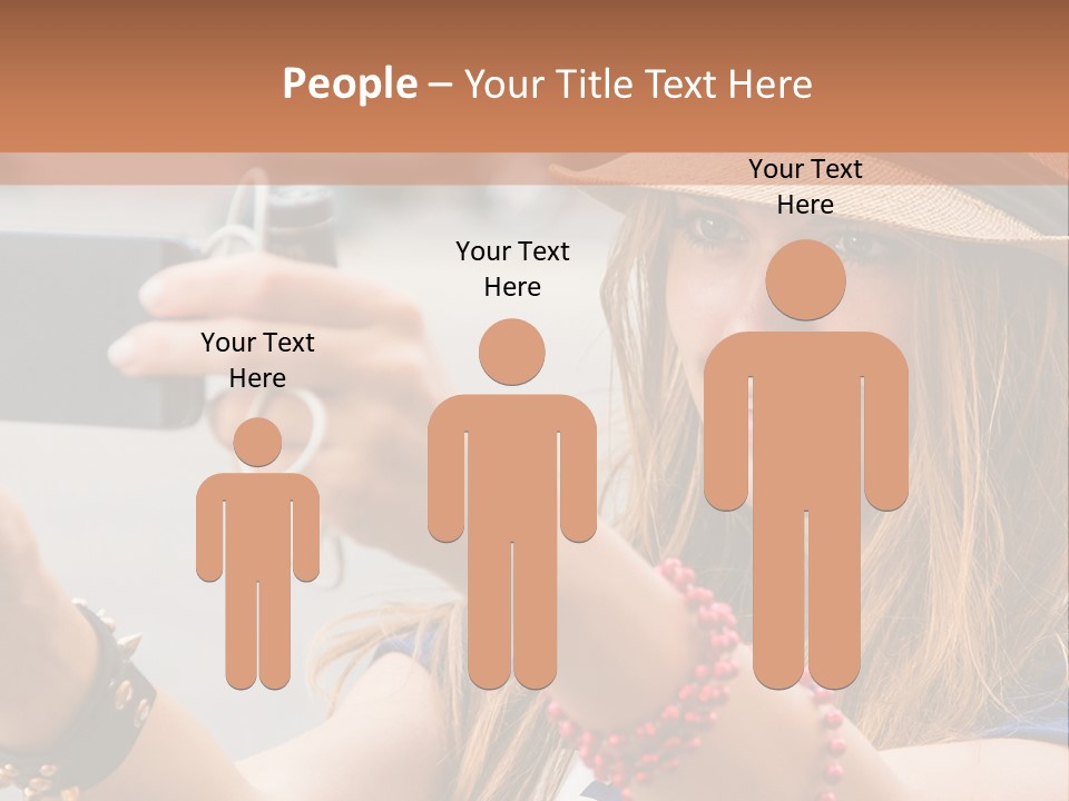 A Woman Taking A Picture With Her Cell Phone PowerPoint Template