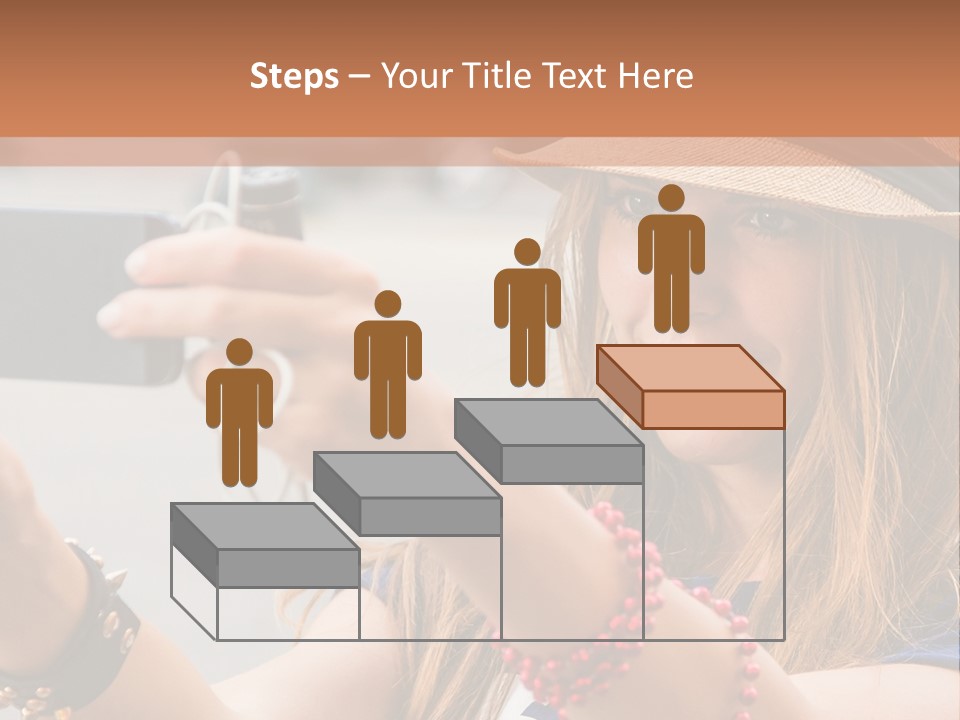 A Woman Taking A Picture With Her Cell Phone PowerPoint Template