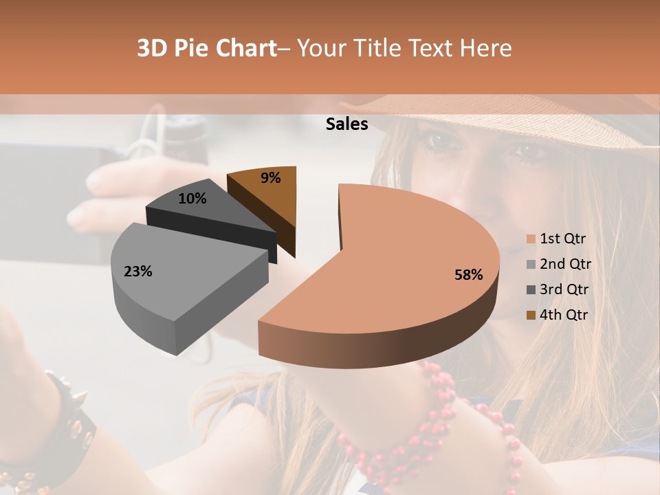 A Woman Taking A Picture With Her Cell Phone PowerPoint Template