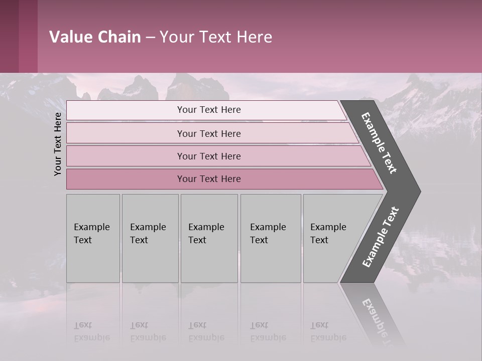 A Mountain Range Is Reflected In The Water Of A Lake PowerPoint Template