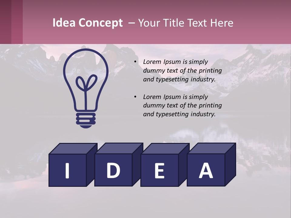 A Mountain Range Is Reflected In The Water Of A Lake PowerPoint Template