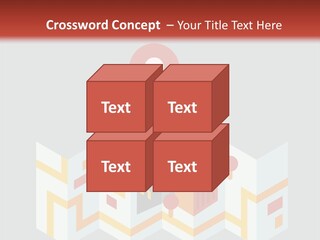 A Map With A Pin On It And A Red Background PowerPoint Template