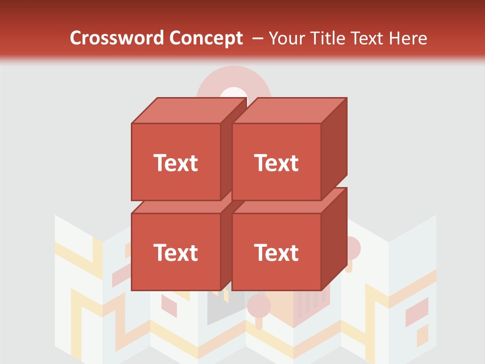 A Map With A Pin On It And A Red Background PowerPoint Template