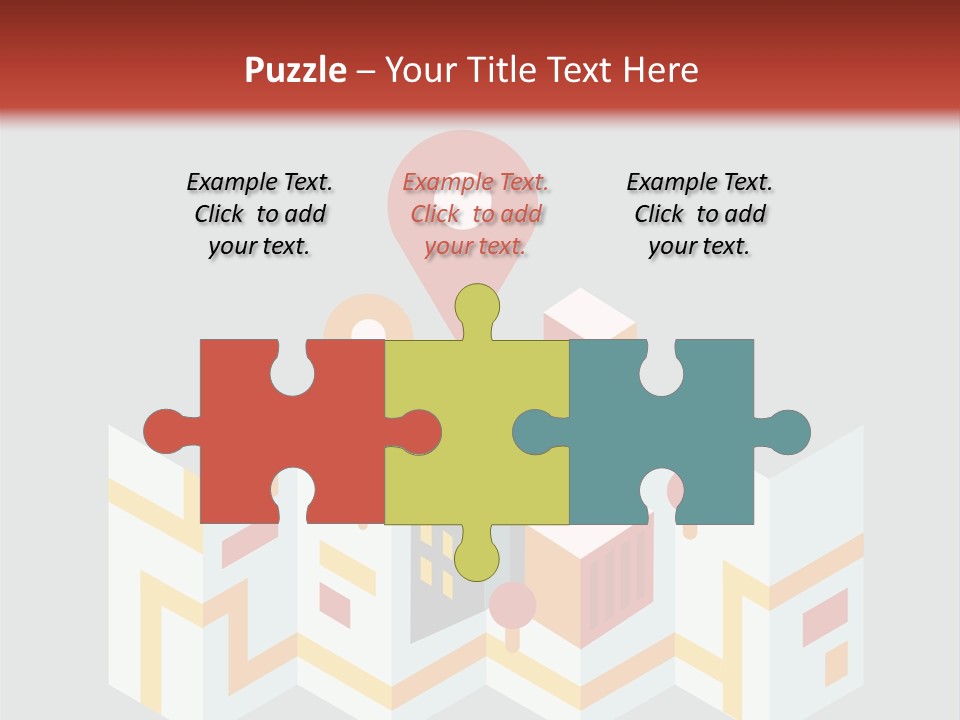 A Map With A Pin On It And A Red Background PowerPoint Template
