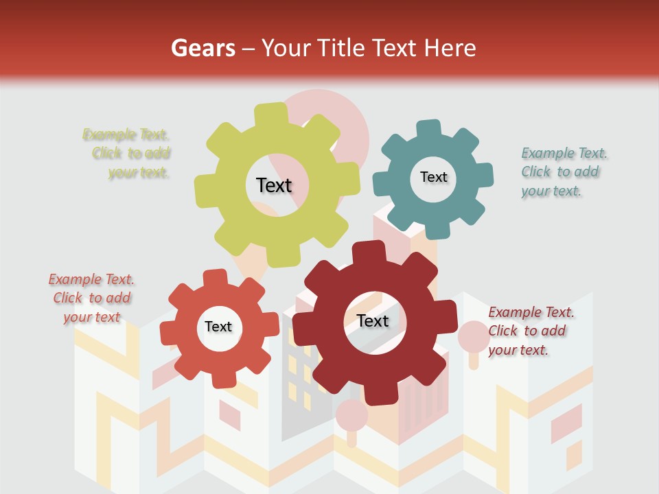 A Map With A Pin On It And A Red Background PowerPoint Template