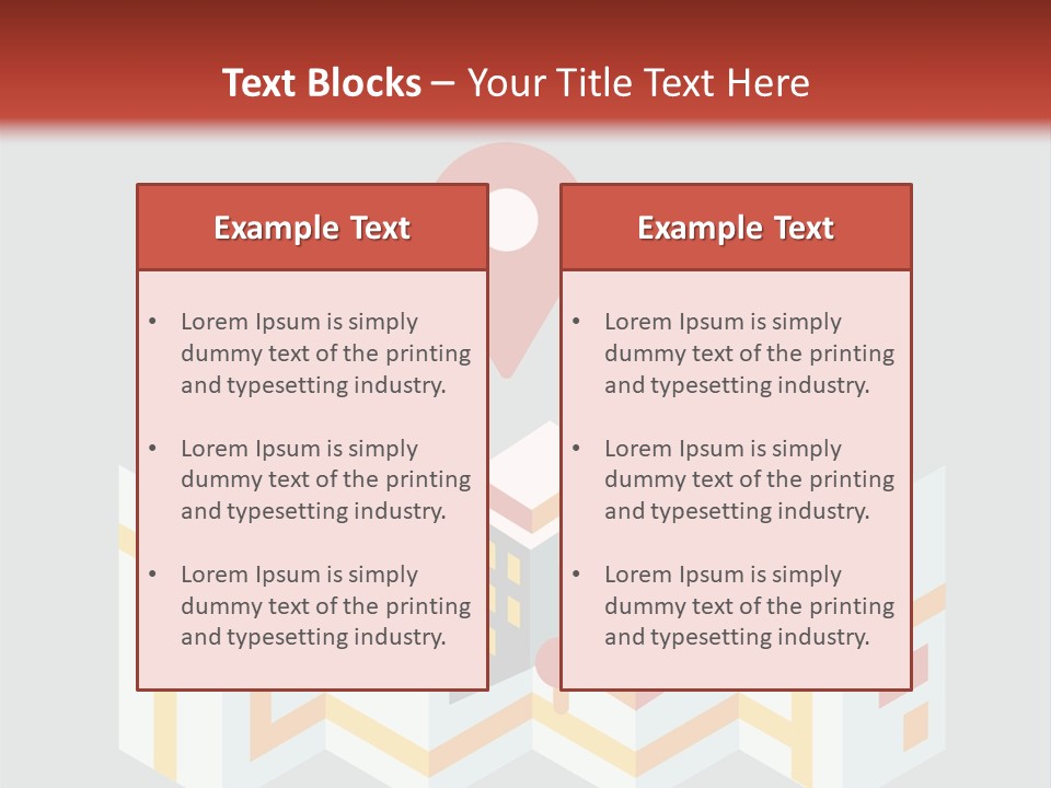 A Map With A Pin On It And A Red Background PowerPoint Template