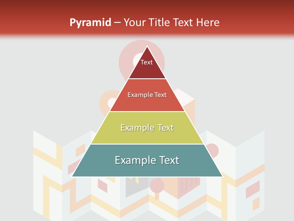 A Map With A Pin On It And A Red Background PowerPoint Template