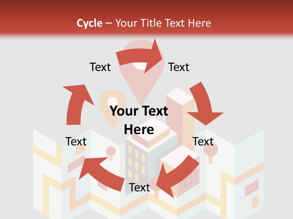 A Map With A Pin On It And A Red Background PowerPoint Template