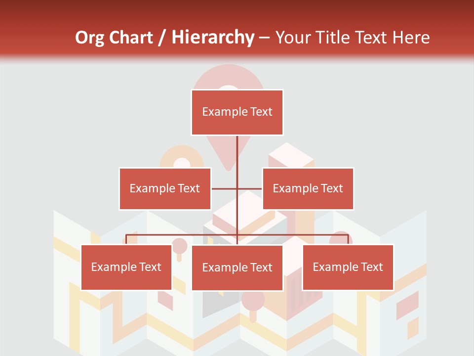 A Map With A Pin On It And A Red Background PowerPoint Template